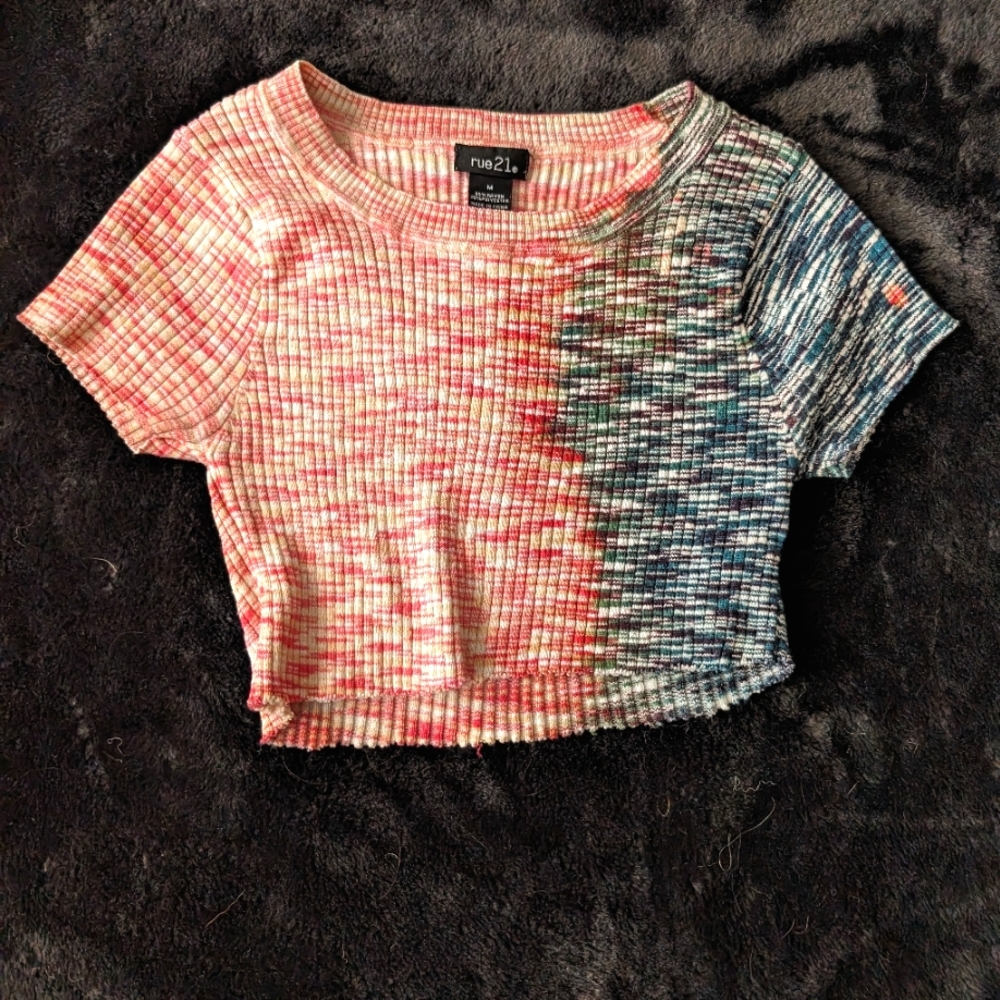 Pink and black crop top